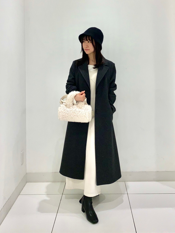 FASHIRU メルトンフーディロングコート ブラック 【公式通販】