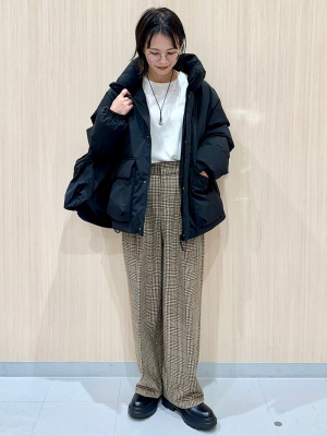 GU公式 | タックワイドパンツ(チェック)(丈標準70.0～74.0cm)