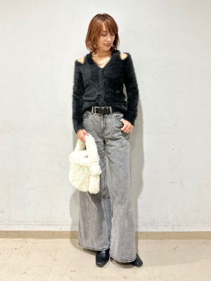 うううう GU公式 | カットアウトカーディガン by rokh +X