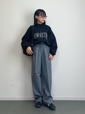 BELMISE 大きいサイズ GU公式 | GIRLSヘビーウェイトスウェットクロップドハーフジップ