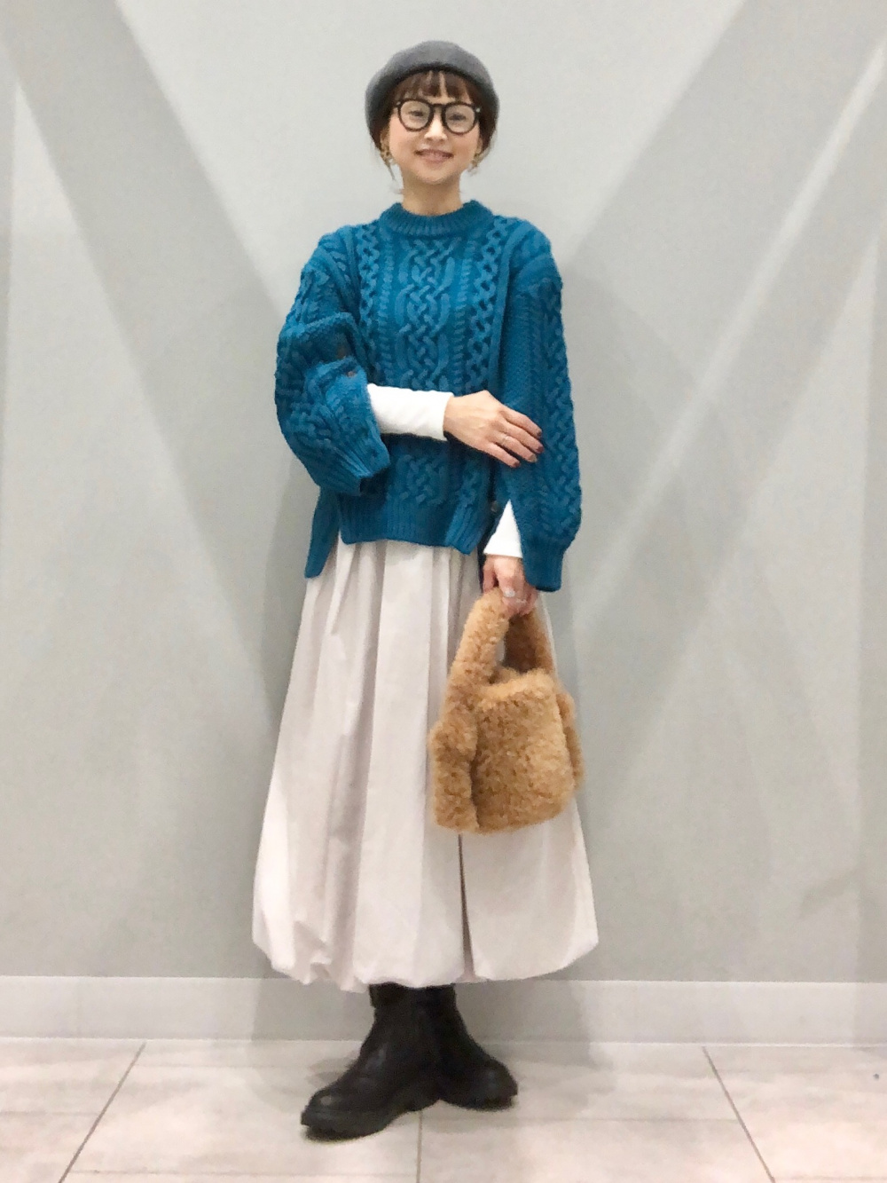 ソフトリブクルーネックT(長袖)、ケーブルセーター by rokh」の