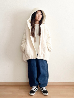 ののん様♡ GU公式 | KIDS(男女兼用)デニムワイドワークジョガーパンツ