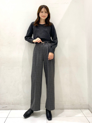 ##専用商品 JAL JA01XJ JA03XJ JA06XJ JA03WJ GU公式 | タックワイドパンツ(チェック)+EC(丈長め80.0cm)