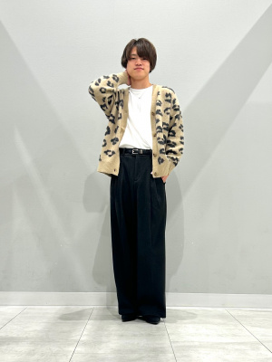 YURU IRO 2本セット GU公式 | GIRLSオーバーサイズカーディガン(レオパード)JR