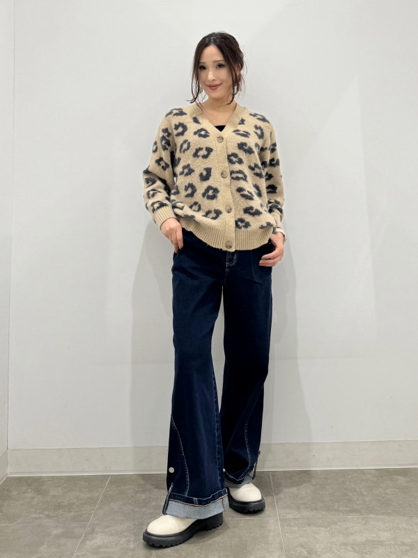 GIRLSオーバーサイズカーディガン(レオパード)JR（子ども服）の着用