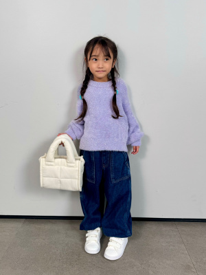 あずページ GU公式 | GIRLSラメフェザーセーター