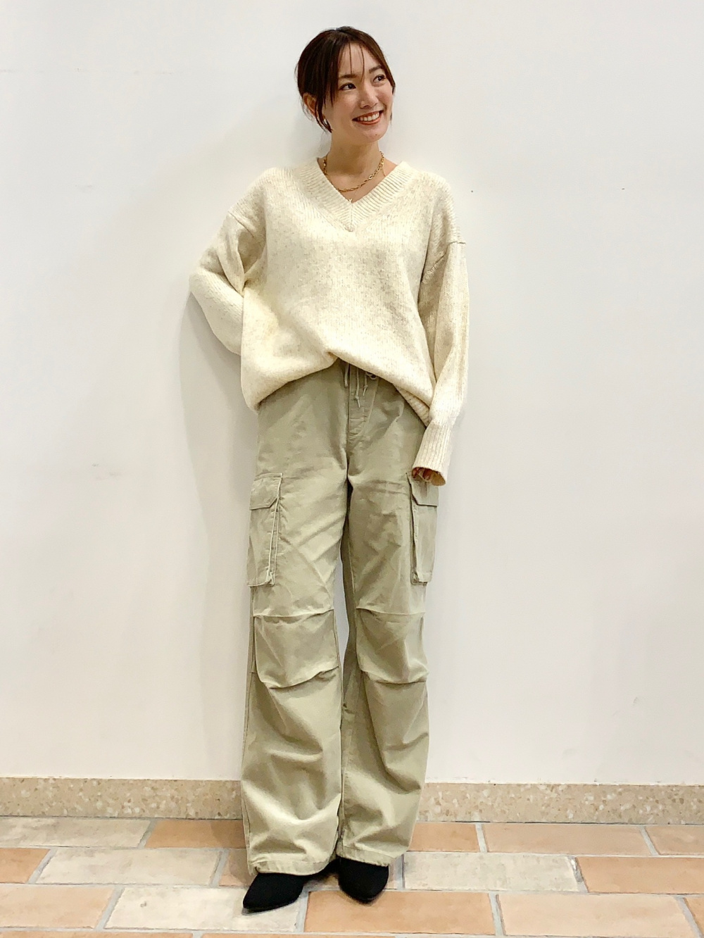 kha:ki（カーキ） 長袖カットソーワンピース シアーハイネックT(長袖  