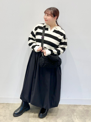 GU公式 | パフィータッチスキッパーボーダーセーター