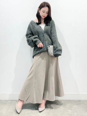 GU公式 | ブラッシーニットVネックカーディガン(ペイズリー)