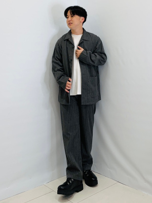 GU公式 | ブラッシュドワークシャツSW+E(セットアップ可能)