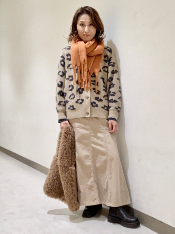 GIRLSオーバーサイズカーディガン(レオパード)JR（子ども服）の着用