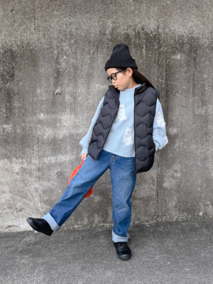 GU公式 | GIRLSジャカードセーター(キャット)