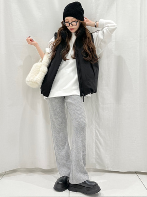 めぴんさま確認用 GU公式 | ケーブルニットパンツ(セットアップ可能)