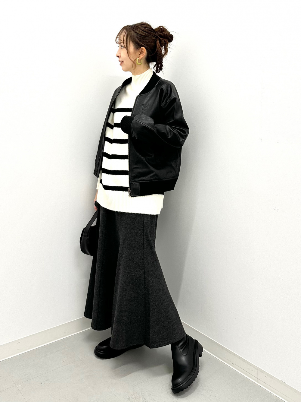 ジーユー　レザータッチブルゾン 2024新作】GU レザータッチブルゾン/レザータッチパーカ