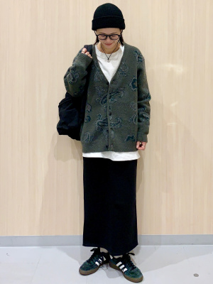 GU公式 | ブラッシーニットVネックカーディガン(ペイズリー)