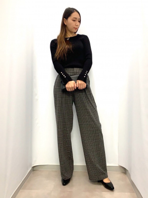 良太郎さん専用 GU公式 | タックワイドパンツ(チェック)+EC(丈長め80.0cm)