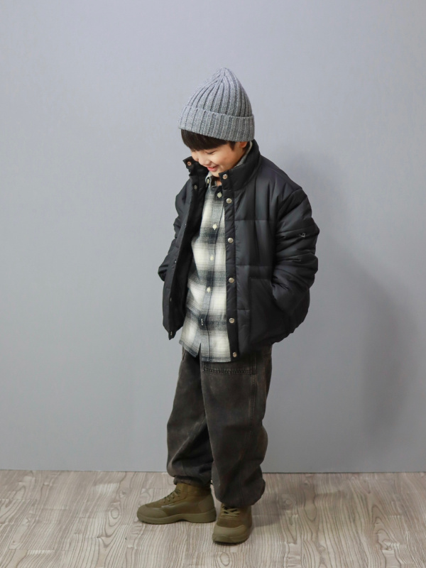 KIDS(男女兼用)デニムワイドワークジョガーパンツ（子ども服）の着用