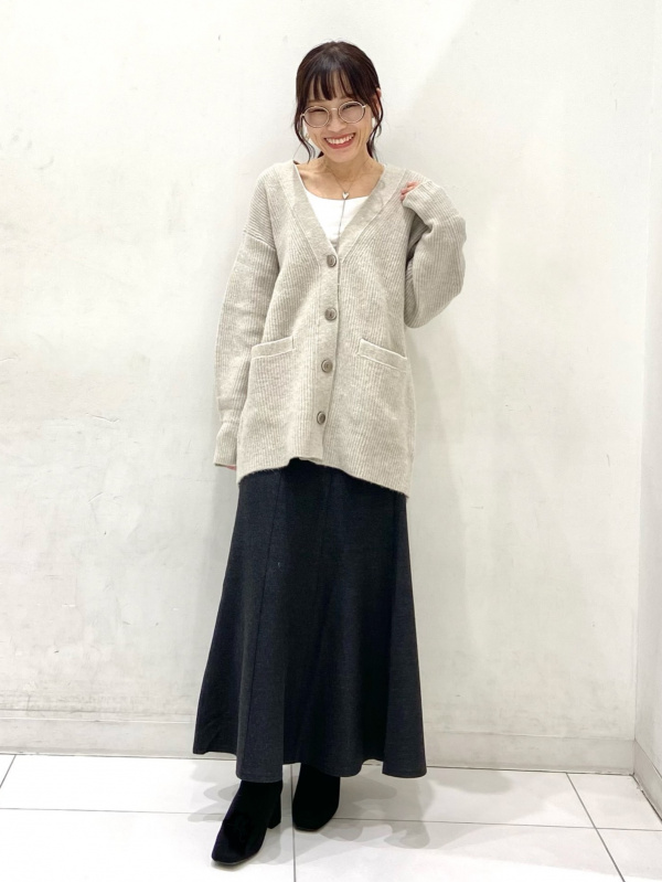 ストレッチリブクロップドT(12分袖)(ウォーム)（レディース）の着用