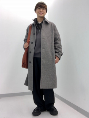 【23AW NEW】MSGM_woman / コットン＆ウール ジャケット /Grey GU公式 | ソフトコットンクルーネックT(長袖)