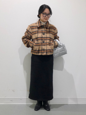 GU公式 | シャギーチェックブルゾン