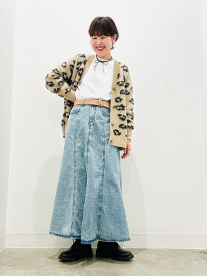 YURU IRO 2本セット GU公式 | GIRLSオーバーサイズカーディガン(レオパード)JR