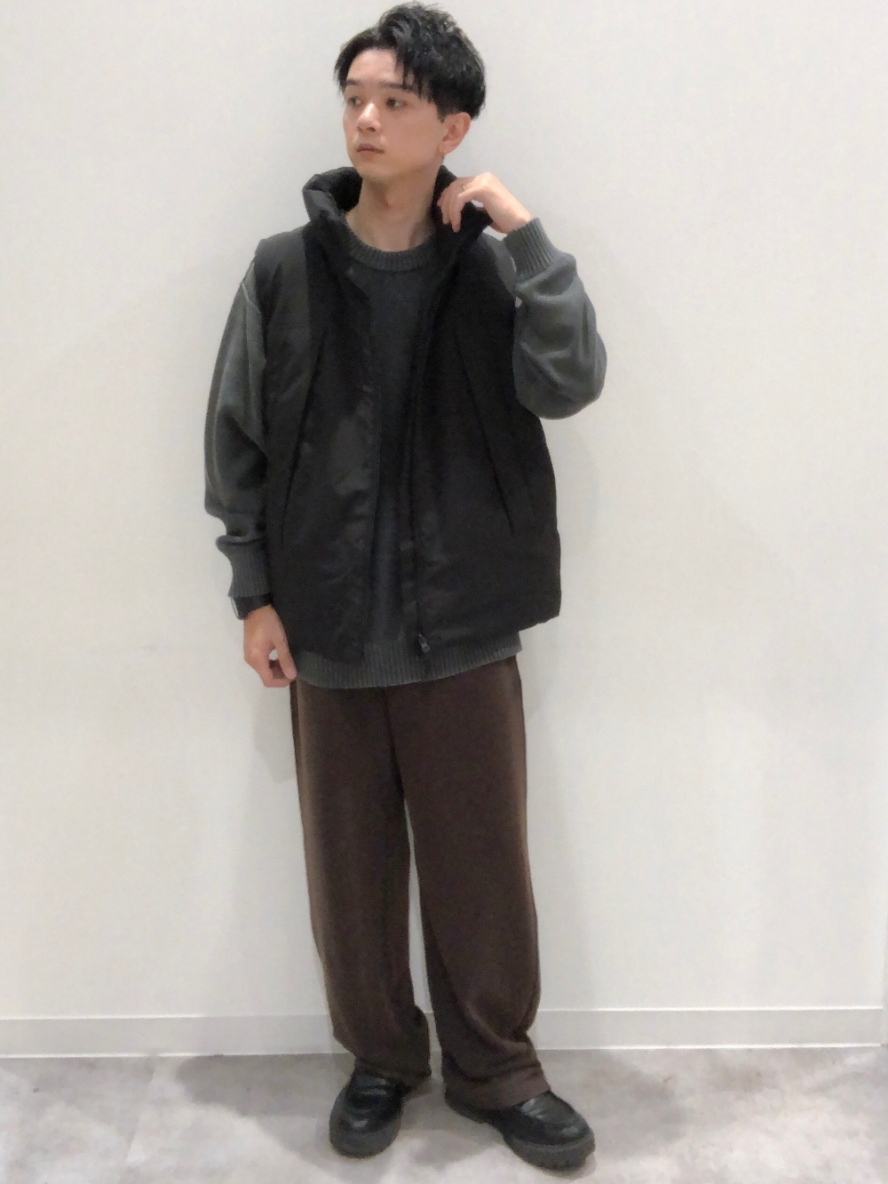 ウォッシュドスウェットワイドパンツ(セットアップ可能)、ヒートパ