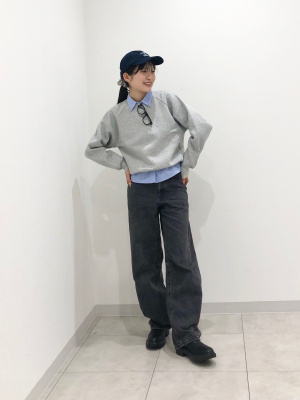 GU公式 | バレルレッグジーンズA+EC(丈長め81.0cm)(セットアップ