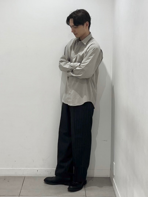 ツータックバギースラックス(ストライプ)(セットアップ可能)（メンズ