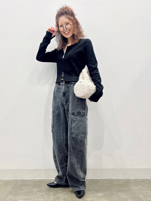 リブダブルジップカーディガンQ（レディース）の着用コーディネート