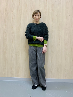 GU公式 | ヘリンボーンタックワイドパンツ(丈標準70.0～74.0cm)