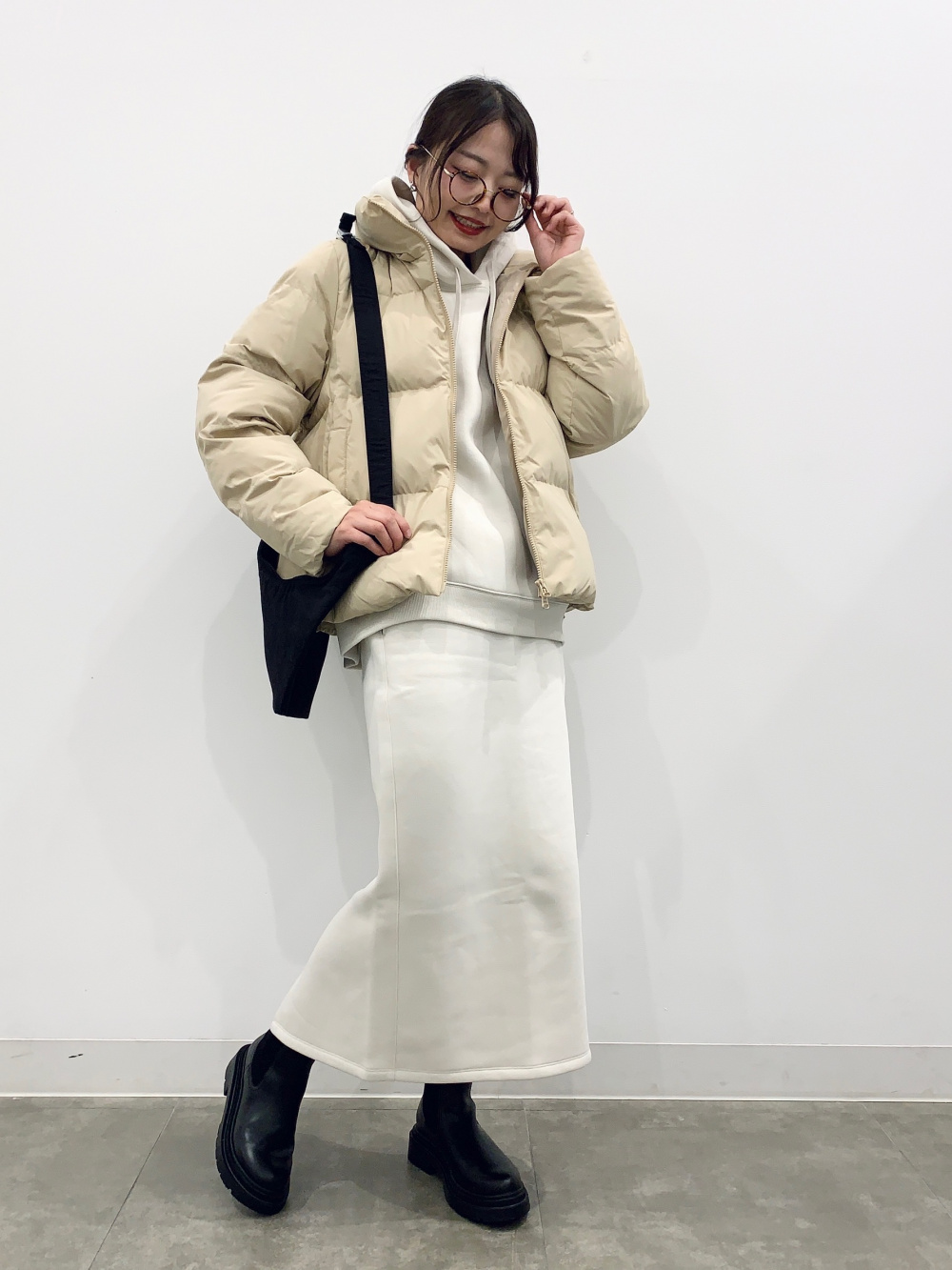 ケープカラーブラウスZ、プリーツスコート(チェック