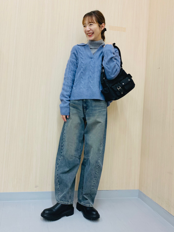 さ。ページ GU公式 | パフィータッチスキッパーケーブルセーター