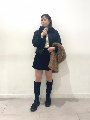 その他 AAA GU公式 | ムートンタッチフライトジャケット