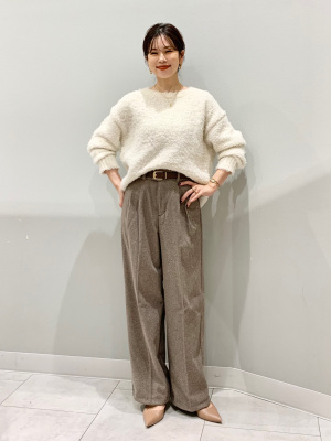 GU公式 | ヘリンボーンタックワイドパンツ(丈標準70.0～74.0cm)