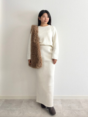 GU公式 | ヘビーウェイトスウェットナロースカート+EC(丈長め90.5