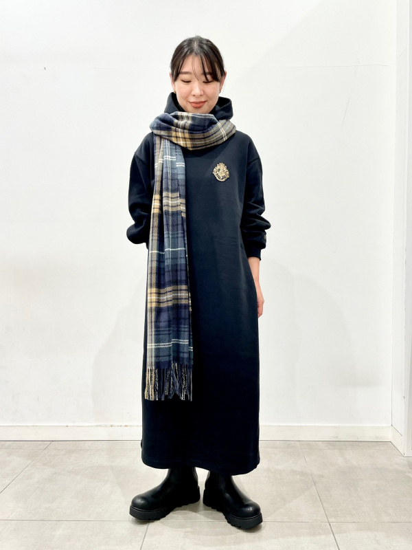 ☆新品☆プラッド ウールブレンドニット タートルネック&マフラー  