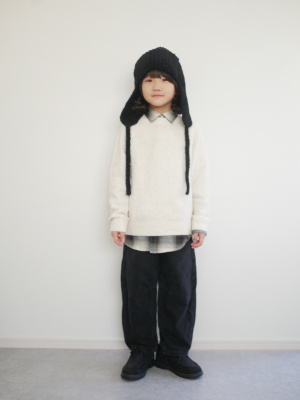 ミルキー⭐︎品です！ GU公式 | フェザーヤーンイヤーフラップキャップ+E