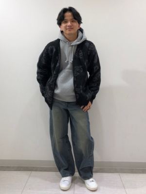 GU公式 | ブラッシーニットVネックカーディガン(ペイズリー)