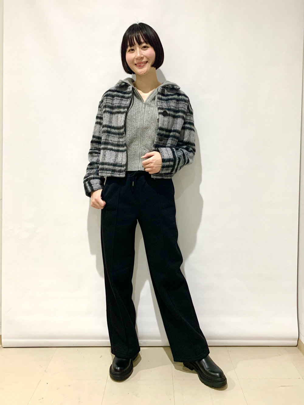 ケーブルフルジップパーカ(セットアップ可能)、裏フリース