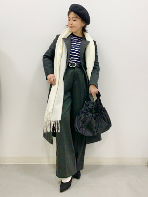 A17598 A.P.C. JAK ヘリンボーンタックワイドトラウザーズ 紺48 ユニクロ公式 | タックワイドパンツ/ヘリンボーン