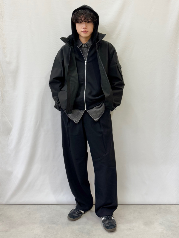 バレルレッグスラックス(セットアップ可能)（メンズ）の着用