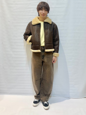 その他 AAA GU公式 | ムートンタッチフライトジャケット