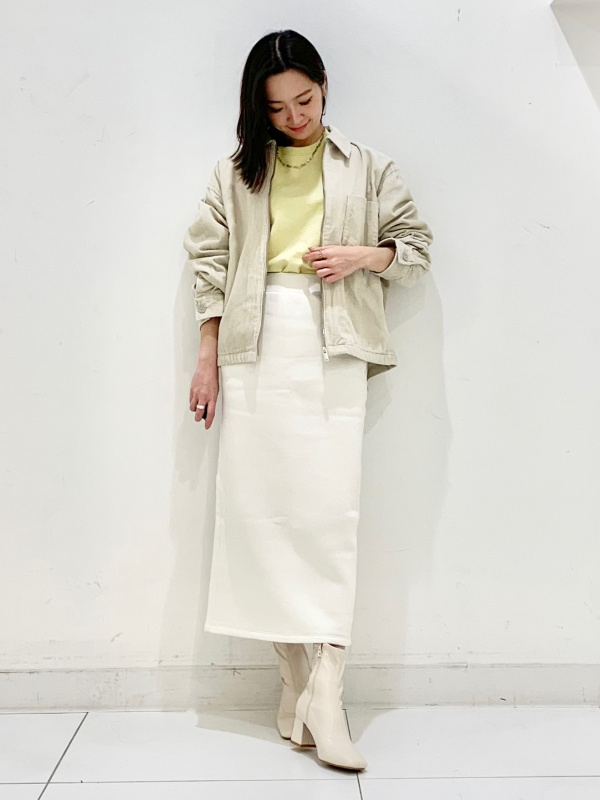 コーデュロイジップアップシャツ(セットアップ可能)（メンズ）の着用