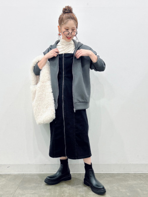 GU公式 | デニムフロントジップワンピース