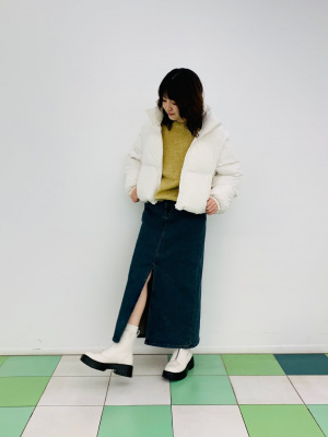 フロントジップ ショートブーツ 2color GYDA ブーツ フロントZIPタンクソールショートブーツ レディース