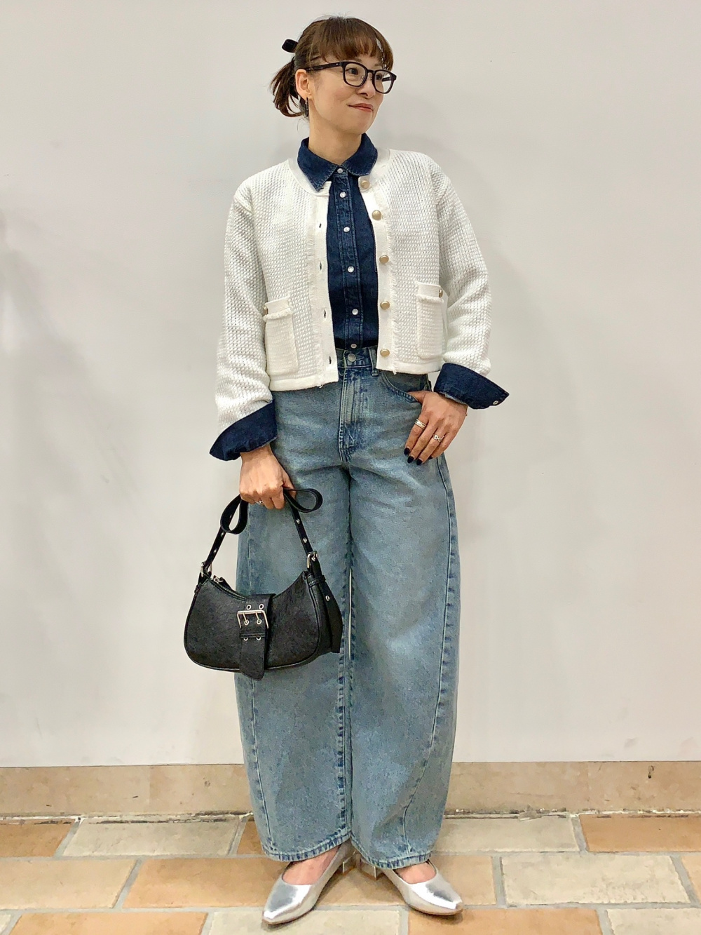 ポロセーター(半袖)Q、バレルレッグカーゴパンツ(丈標準71.0