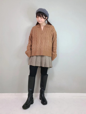 GU公式 | プリーツスコート(チェック)(セットアップ可能)