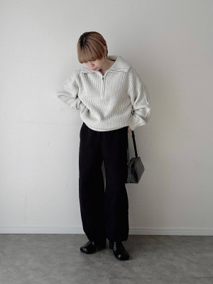 GU公式 | ローゲージハーフジップセーター