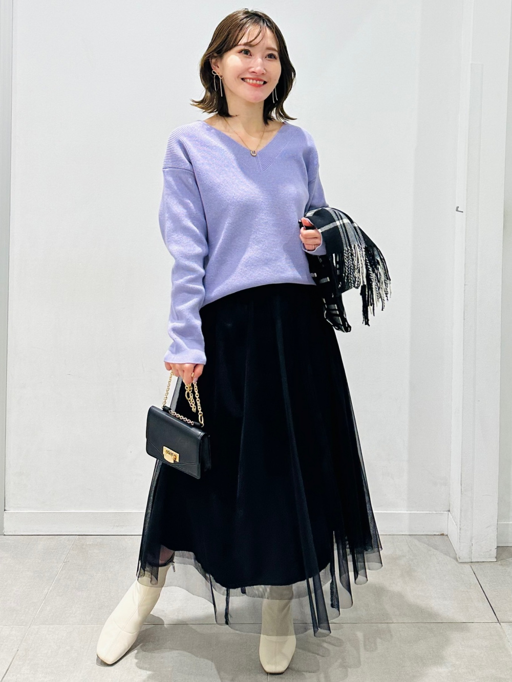 リボン Vネック ニット チュール フレア スカート セットアップ fit=scale-down,w=1200