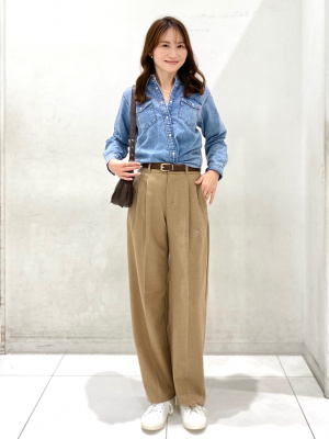 GU公式 | タックワイドパンツ+EC(丈長め80.0cm)